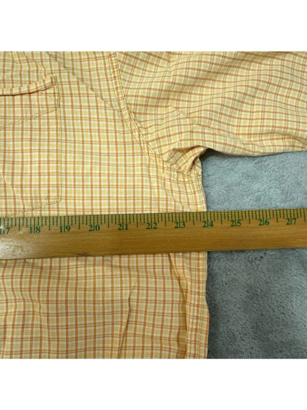 The North Face A5 Series Men's L Short Sleeve Button-Up Shirt Yellow Plaid C0987